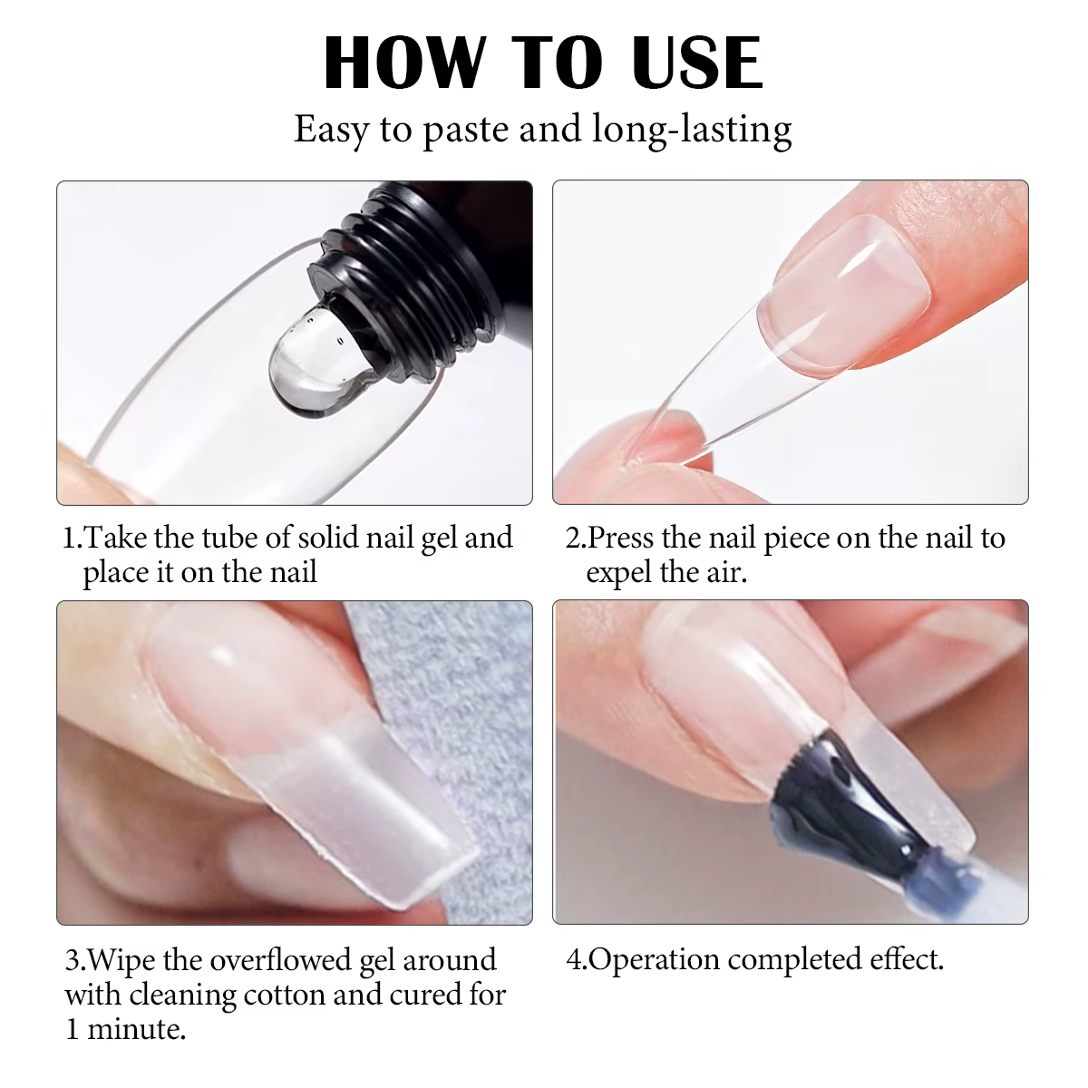 Gel solide pour ongles de 20 ml pour ongles à presser