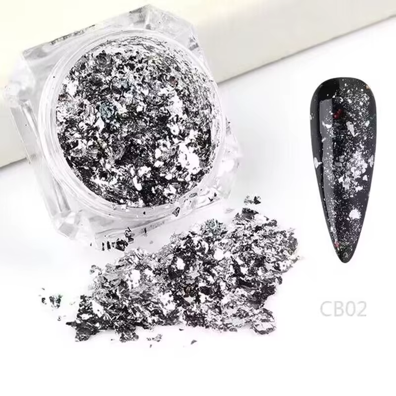 Flocons de feuille d'or pour ongles