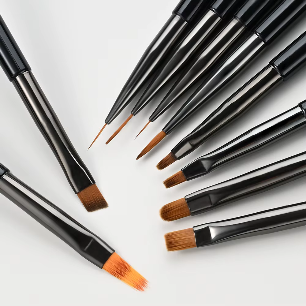 10 pièces/ensemble pinceaux pour Nail Art Liner Gel vernis lignes fleur peinture dessin stylo pour Nail Art Design bricolage ongles pointe détail outil costume