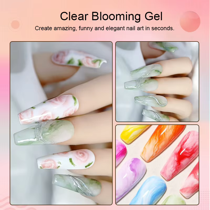 Verhéritage à ongles en gel transparent Blooming LED