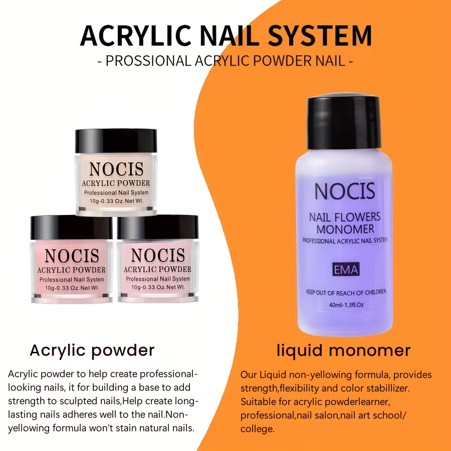 Poudre acrylique pour ongles et monomère liquide