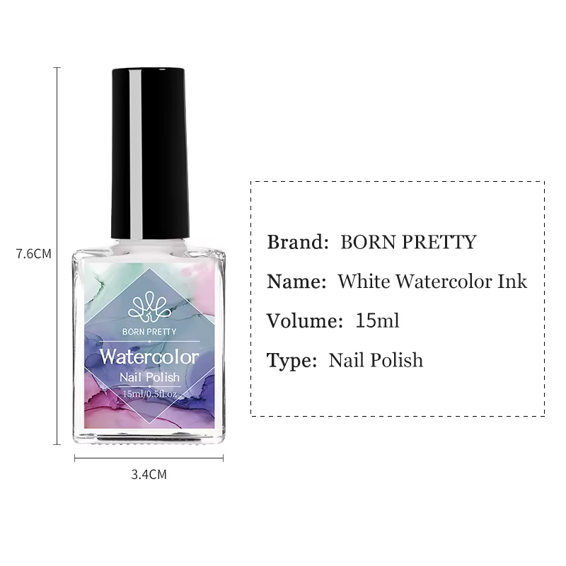 BORN PRETTY 15ml Gel à fleurs blanches UV LED Soak Off vernis à ongles effet d'épandage aquarelle marbre