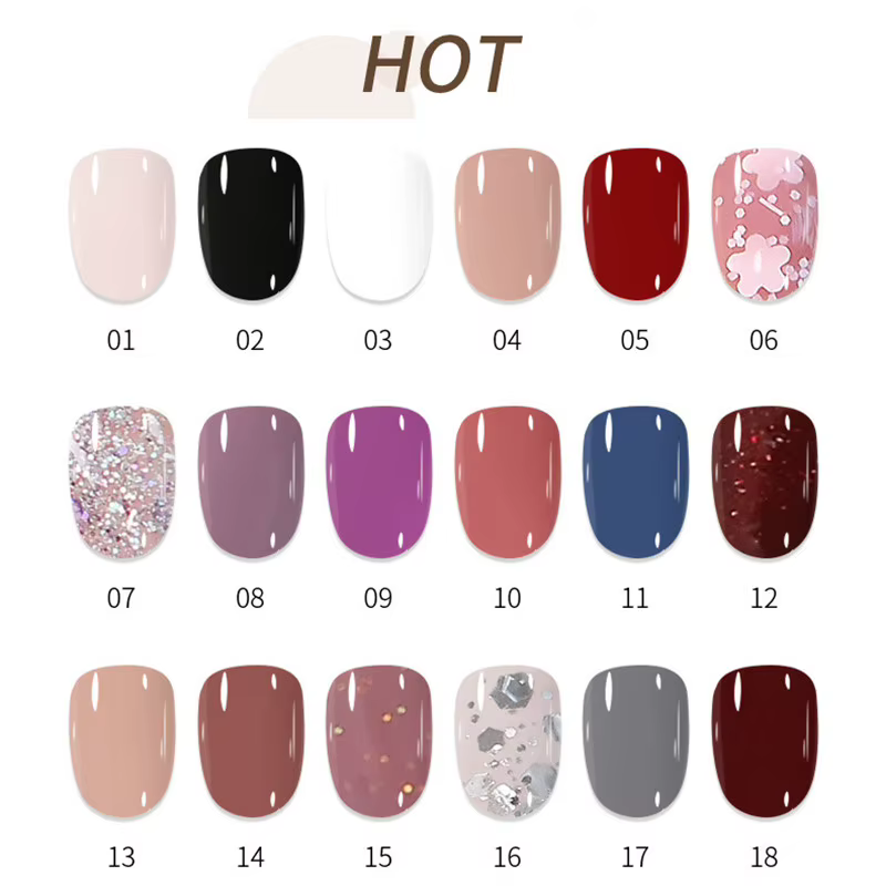 Verhéritage à Ongles Semi-Permanent à Base d'Eau, 40 Couleurs, Sans Cuisson, Déchirable, vaccage Rapide, Pas Facile à Décolorer, 10ml